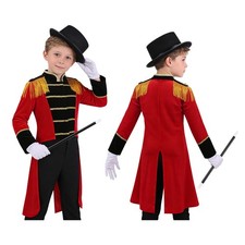 Kids Tailcoat Steampunk Coat Festival Showman Long Sleeve Outfits Party Sets