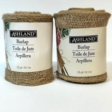 Burlap Jute Ribbon Open Weave Garland Craft Tan Weaving 2 pk of 10 yd x 5.5 in