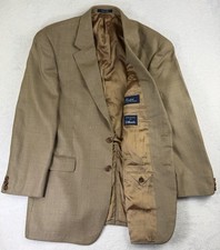 Ralph Ralph Lauren Men  s 42R Silk Wool Houndstooth Blazer Sport Coat Brown Check