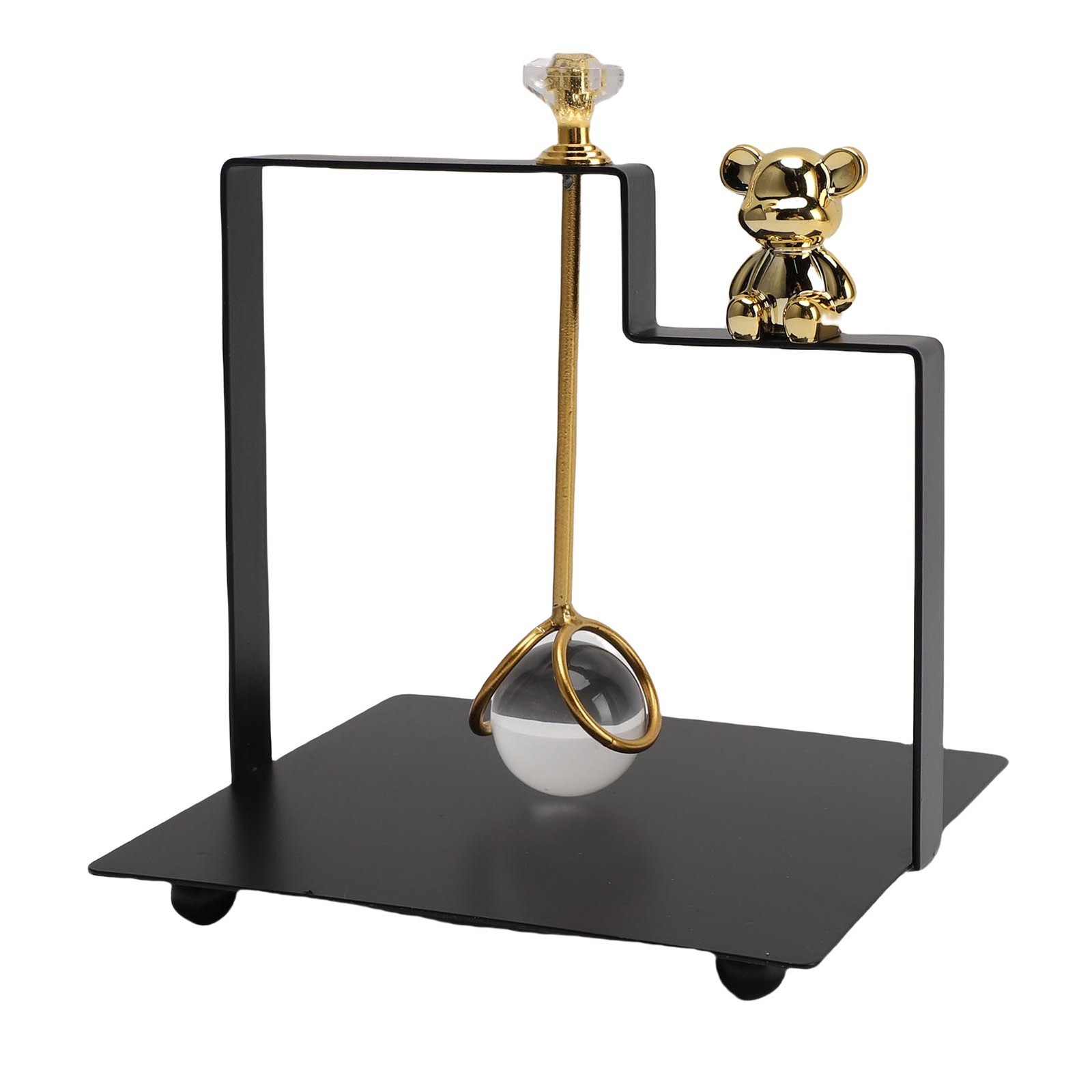 Square Metal Napkin Dispenser Modern Flat Napkin Holder With Cute Bear Decor