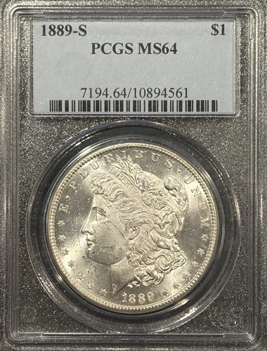 1889-S MORGAN DOLLAR PCGS MS64