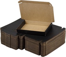 50 Pack 7x5x1 Inches Small Shipping Boxes Black Corrugated Cardboard Boxes Mo