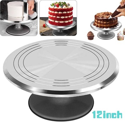 30CM Kuchen Drehteller Aluminium Kuchen Drehbar Halter Drehtisch Kuchen Dekor Werkzeug