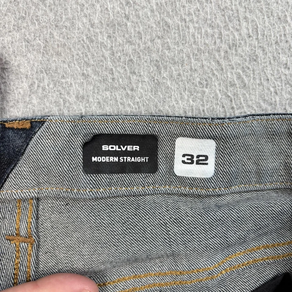 Volcom Solver Modern Straight Jeans Mens 32x31 Dark Wash Stretch Denim Pants Y2K - Image 3 of 4