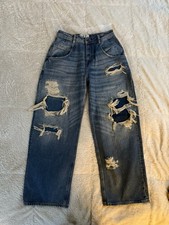 We The Free Distressed Borderline Barrel Denim Pant Women  s Jeans Size 27