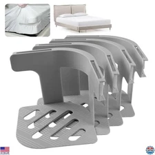 Heavy Duty Bed Sheet Holders - Secure Fitted Sheet Straps for All Sizes (4)