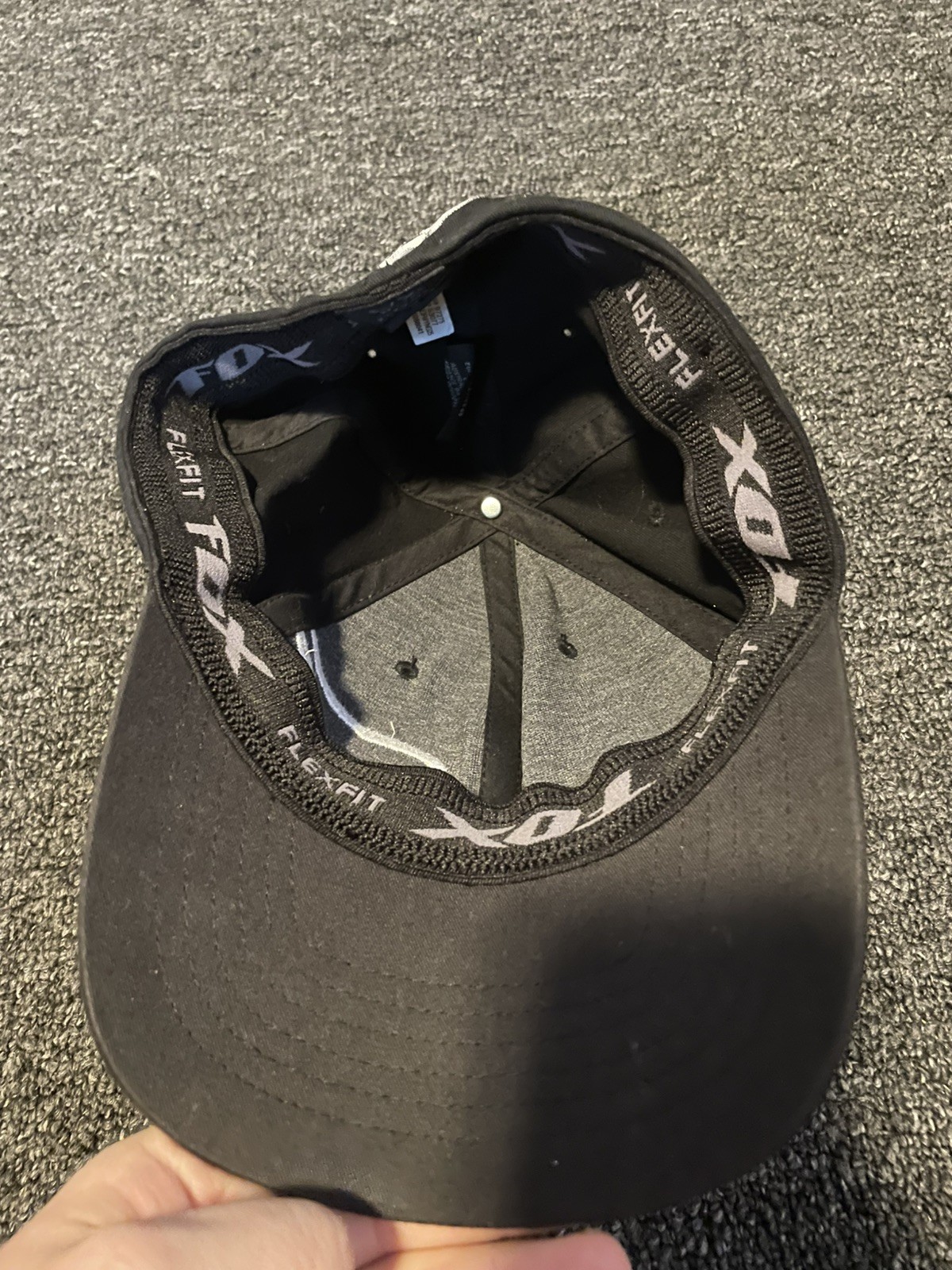 Fox Head Fitted Hat Black Medium Solid Flexfit Ve… - image 2
