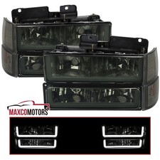 Smoke Headlightscornerbumper Lamp Fits 94-98 Gmc Ck C10 Sierra Yukon Led Tube