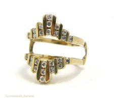 0.5CT Diamond Engagement Ring Jacket Guard Enhancer 14K Yellow Gold Size 4 VIDEO