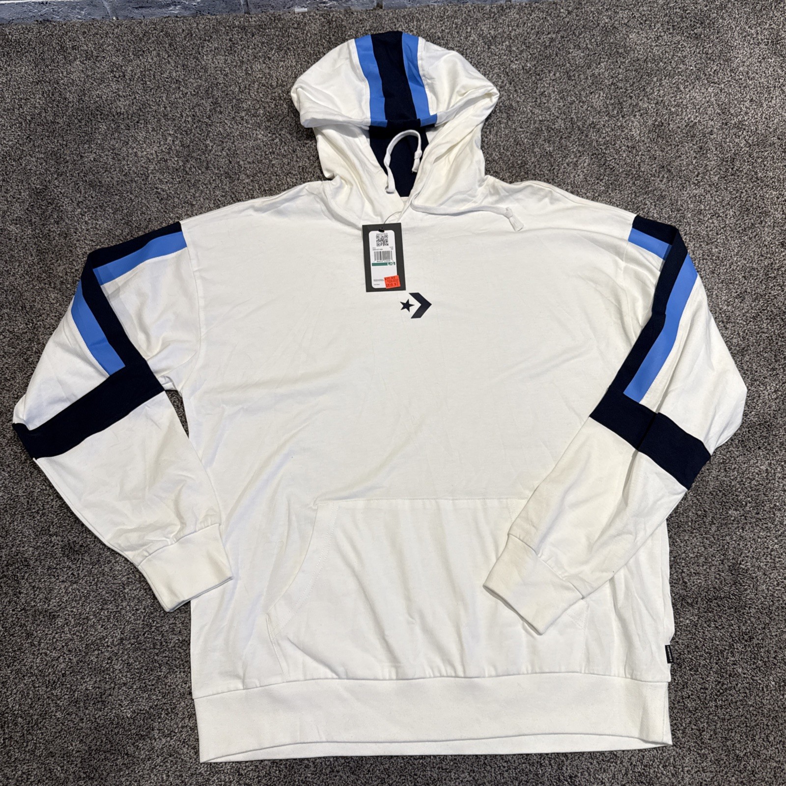 NWT- Converse All Star Unisex Hoody White Sz L  Skateboarding Light Hoodie