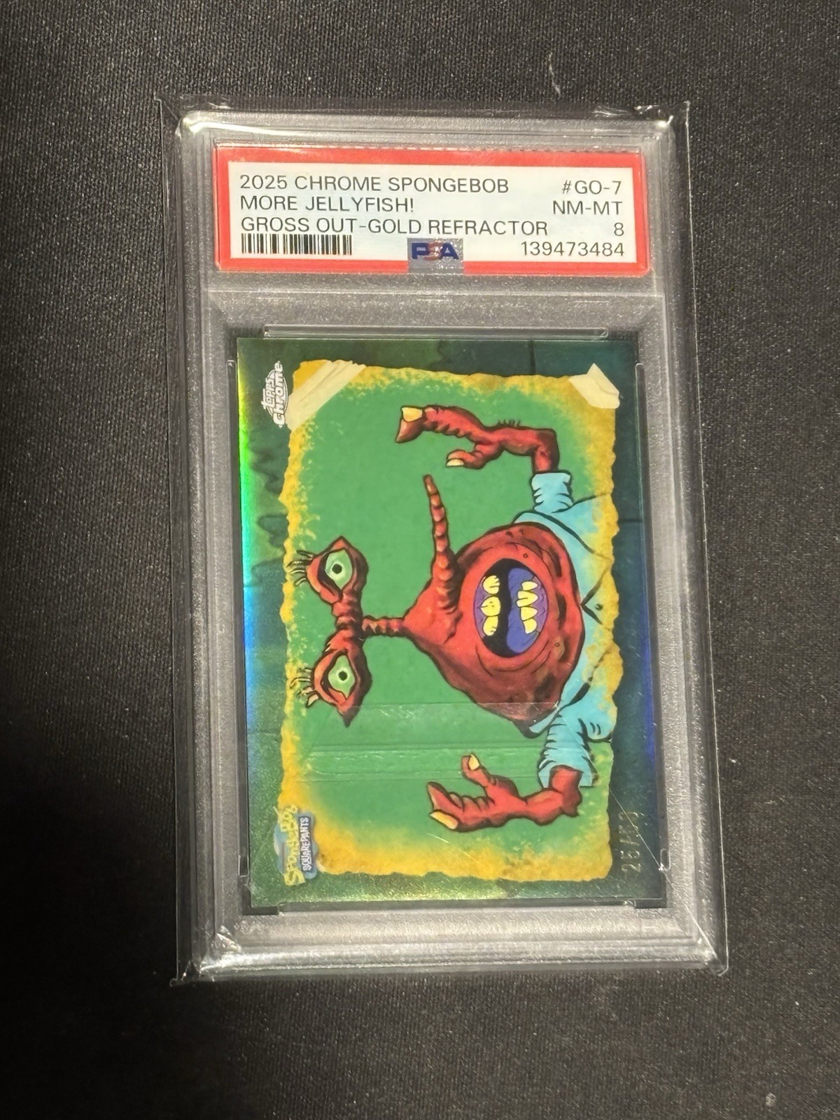 2025 Topps Chrome SpongeBob Gross Out GO-7 PSA 8 Gold /50 view 1