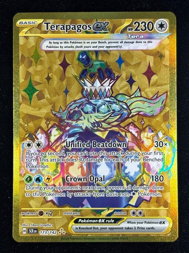 Pokémon TCG Terapagos EX Prismatic Evolutions Holo Hyper Rare Card 180/131 SV