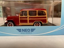 Neo Scale Models 143 - Jeep Willys Station Wagon 1954 Redwoody With Box