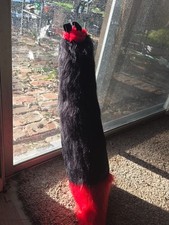 Fursuit Tail furry tail high quality black and red unworn with slight rip  seam
