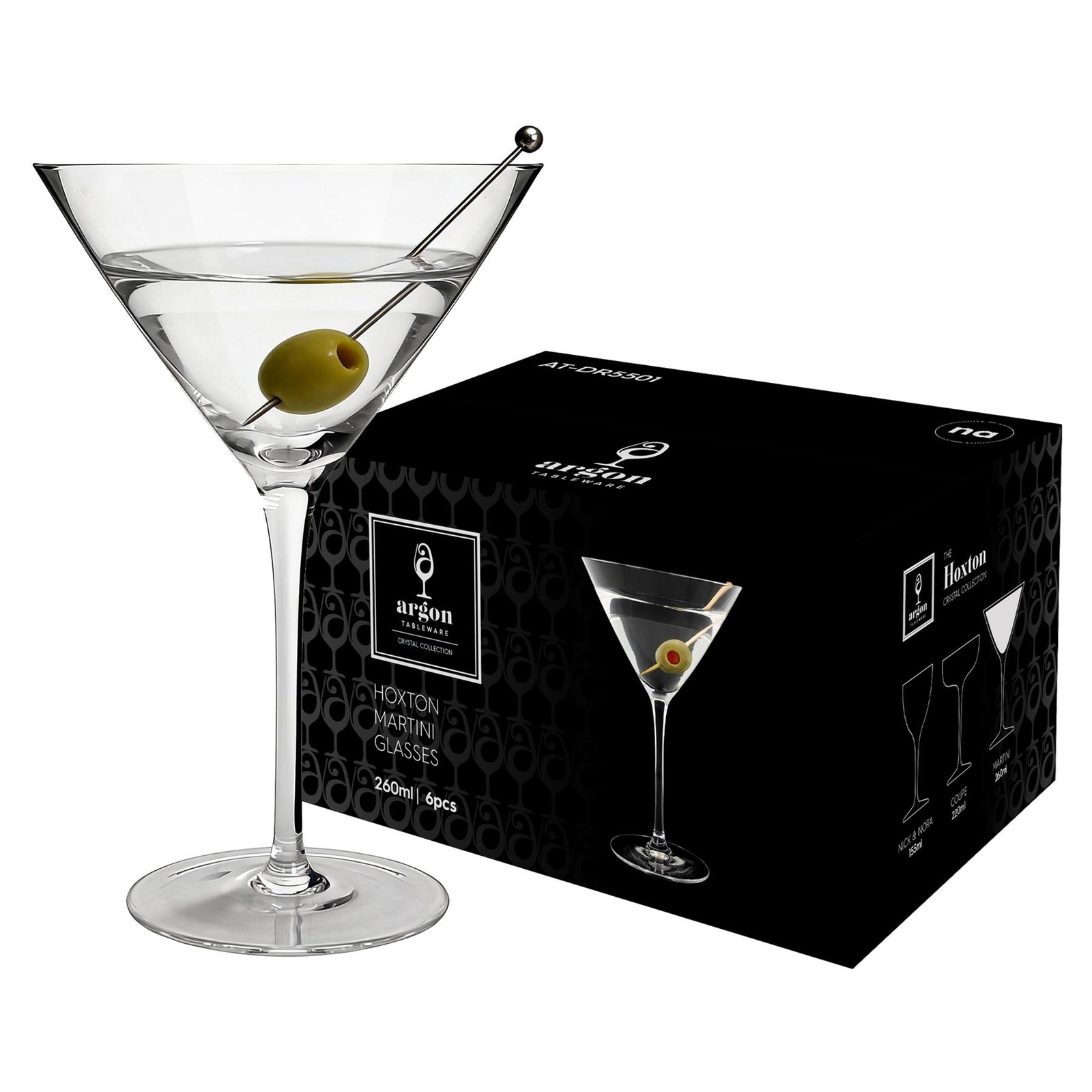 Hoxton Crystal Martini Glasses - 260ml - Pack of 24