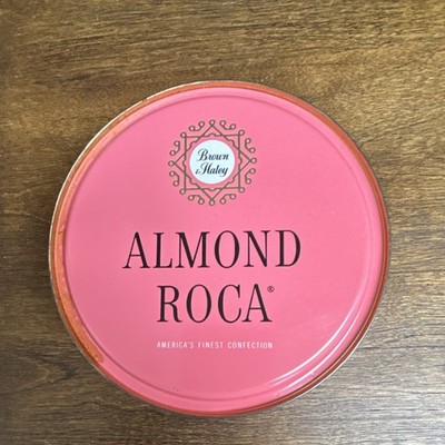 Vintage 50 s-60 s Brown & Haley Almond Roca Pink  Tin 1 lb 12 oz