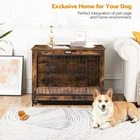HOOBRO Dog Crate Decorative Dog Kennel for Small/Medium Dog Chew-Resistant