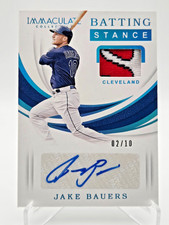2019 Panini Immaculate Jake Bauers Batting Stance Game-used Patch Auto 2/10