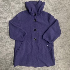 Geiger Austria Wool Coat Womens 38Purple Boiled Wool Jacket Button Front EU Made