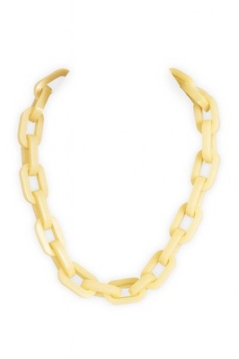 Michael Kors Chunky Cream Resin Link Necklace w/ Pave Toggle + Bag & Papers 20 