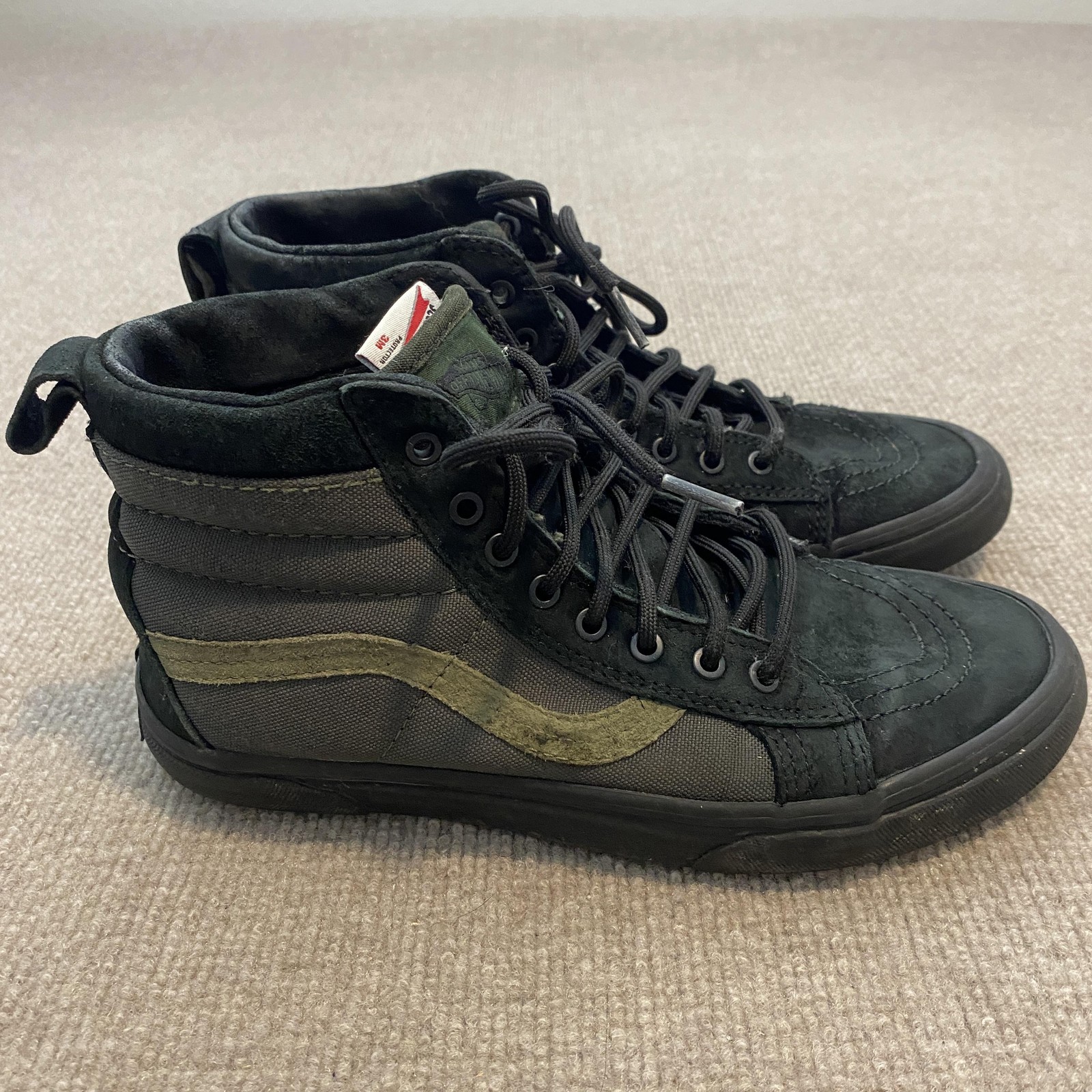 Vans Sk8-Hi Shoes Mens Size 7 Black Suede High Top Skate Sneakers Athletic