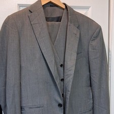 Men's Gray 3 Piece Suit Set Blazer Vest Pants Solid Formal Business Wedding