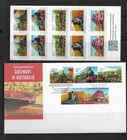 Australia 2004 Railways & Trains Booklet Pane of 10 unfolded MNH & FDC
