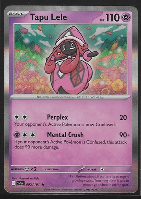 Pokemon TCG Surging Sparks Tapu Lele #92 Holo Rare | eBay