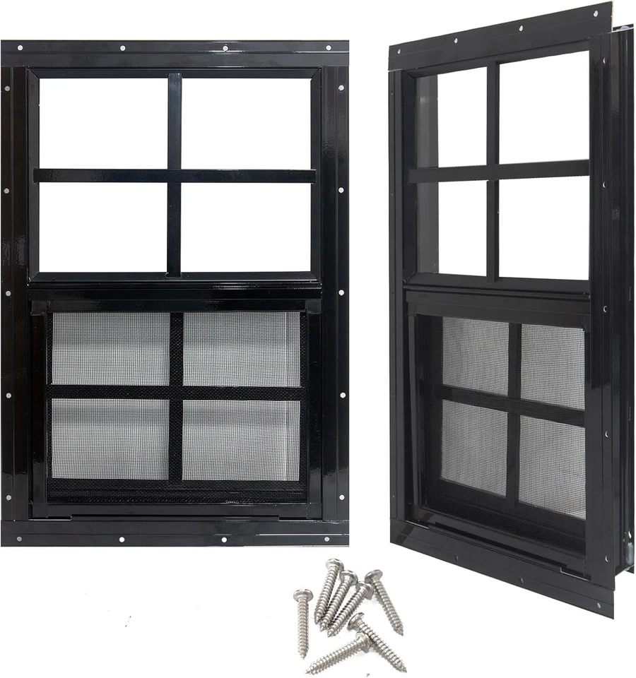 Small Sliding Windows for Shed, Chicken Coop - 4"x2", 2 Pack - Image 3 of 4