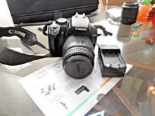 CANON EOS REBEL XTI SLR DIGITAL CAMERA 28-80 LENS 10.1 MEGAPIXELS TESTED BUNDLE