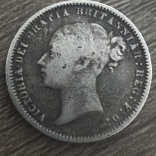 1872 Victoria Young Head Sixpence. Silver Coin