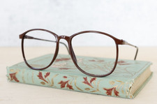 Vintage Eyeglass Frames 1990s Y2K New Old Stock Chocolate Brown Preppy Academia