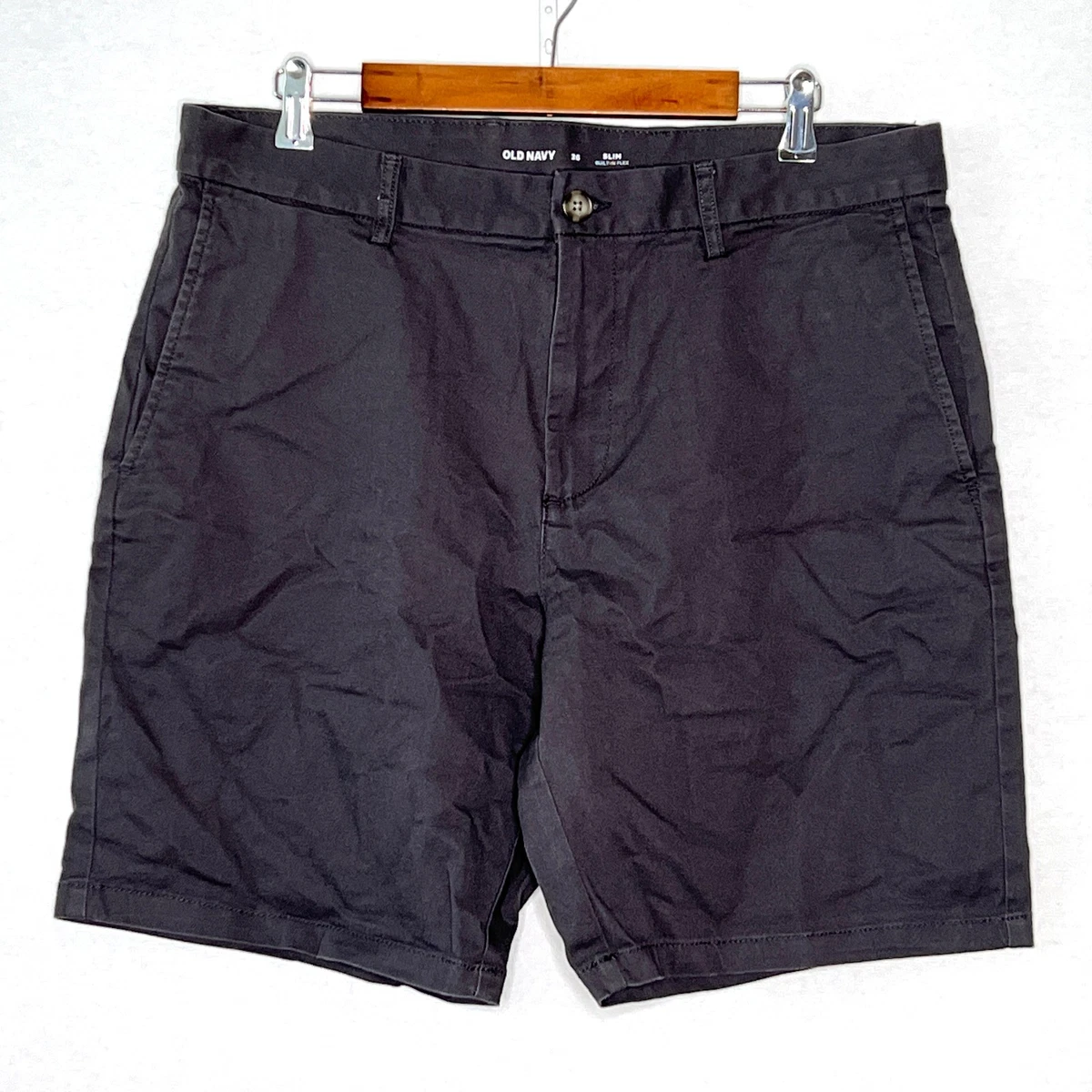 old navy mens dress shorts Old Navy Mens Straight Lived In Khaki Non-Stretch Shorts Size 52 Navy 9" Inseam