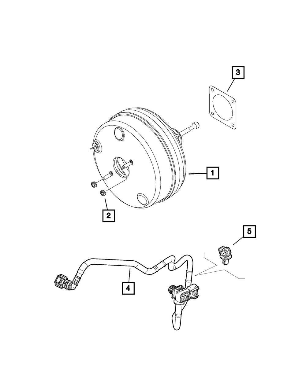 Genuine Mopar Brake Booster Vacuum Hose 68261732AA