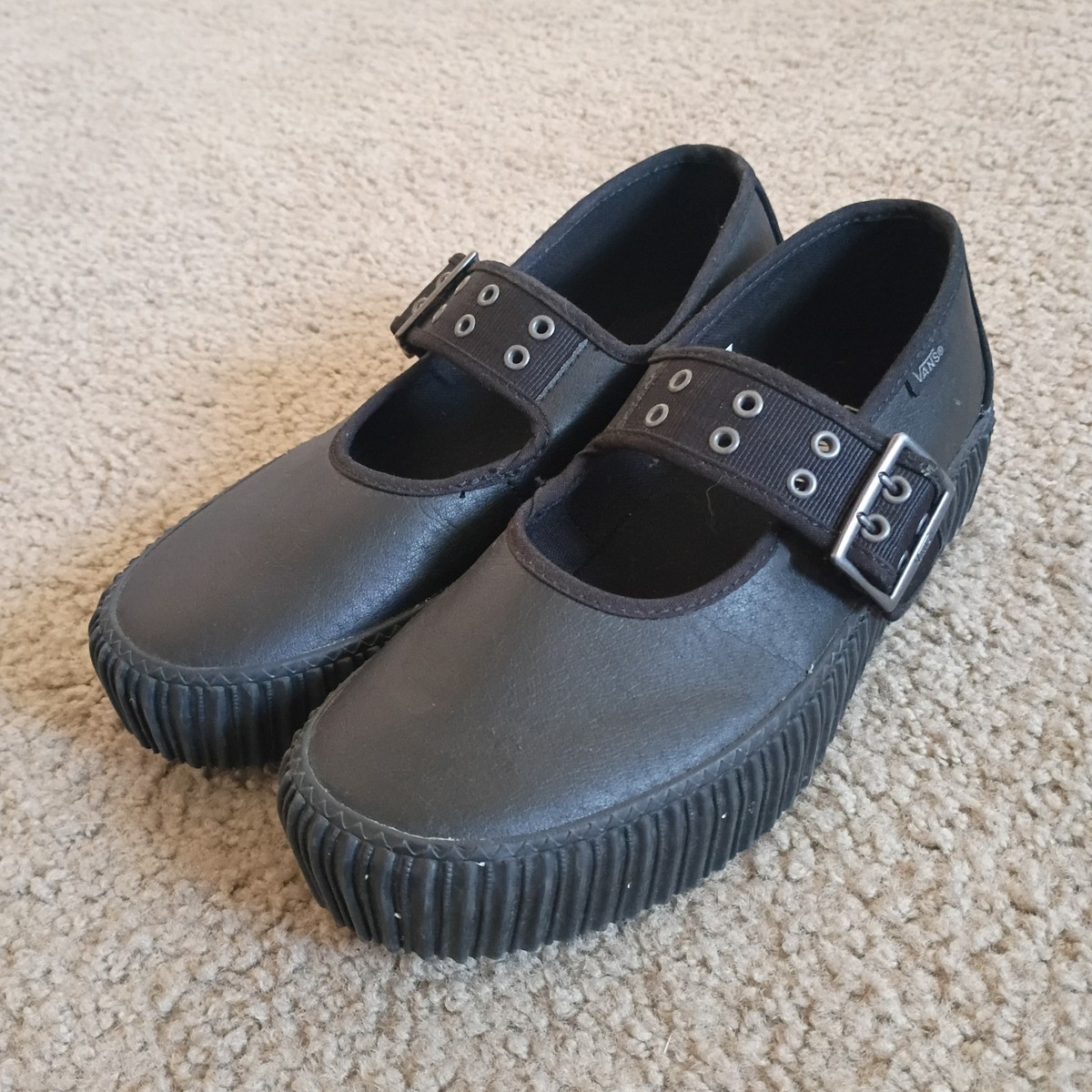 VANS Mary Jane Creeper Platform Shoe - BLACK Size 9.5 Women Men 8