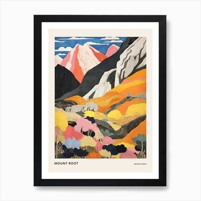 Mount Root USA bunt gerahmtes Wandbild Poster Leinwanddruck Bild