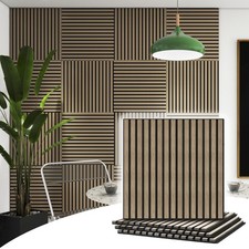 4 Pcs Acoustic Slat Wall Panels,Sound Absorbing Panel,23.6x23.6in Walnut  Sou