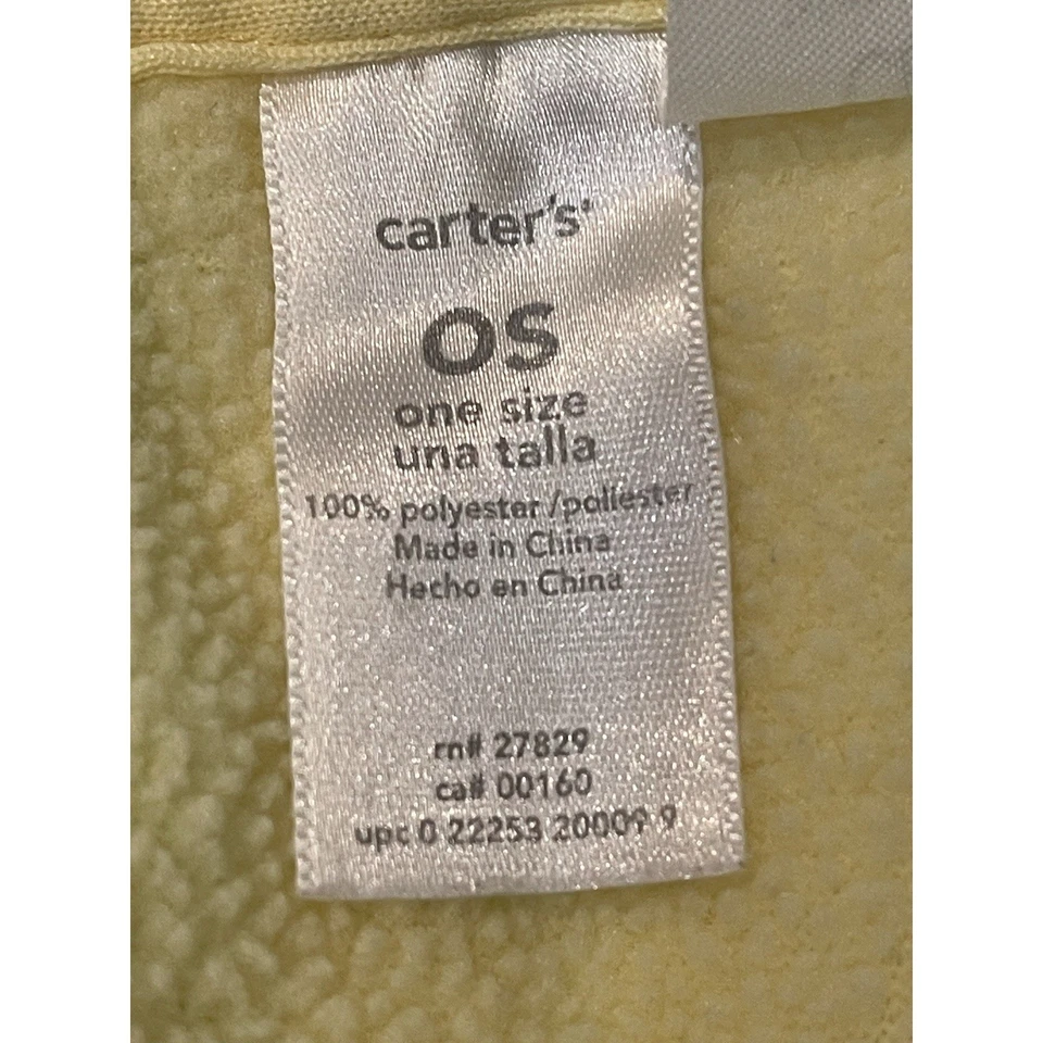 Винтажный Carter's в полоску флисовое одеяло Baby синий желтый белый зеленый двусторонний - Изображение 4 из 4