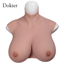 B-K Cup Plus Size Silicone Breast Forms Breastplate Fake Boobs With Veins Skin