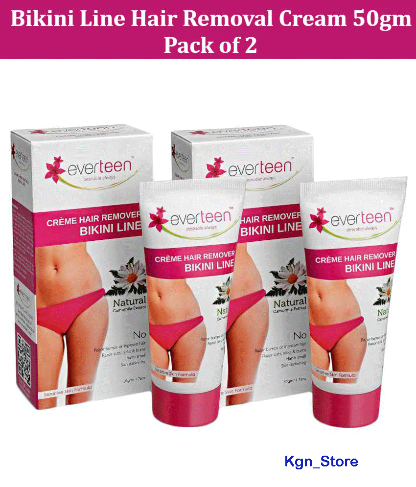 2 Pack Everteen Natural Bikini Line Hair Removal Cream 50 gm for Female