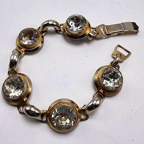 Signed Barclay 40's Choker & Bracelet Set Rhinest… - image 4