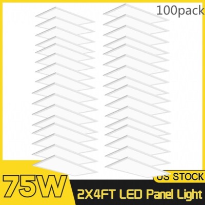 2x4 Foot LED Recessed Troffer Panel, 75Watt, Dimmable Drop Ceiling Light Fixture