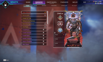 APEX LEGENDS ACCOUNT WITH MASTER BADGES | Wraith Knife | 7 4k 20 Bomb characters