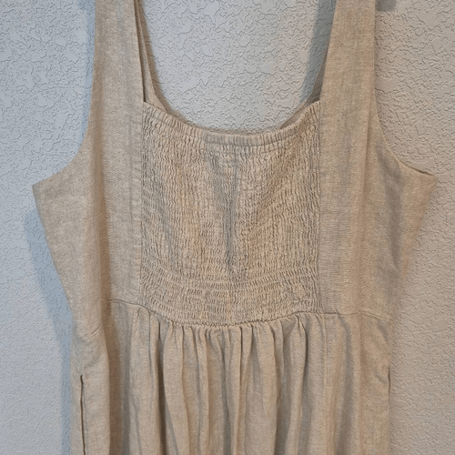 Abito midi Old Navy aderente e svasato misto lino taglia XL alto - Foto 4 di 10
