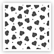 Heart Background 2 Stencil - Choose a Size - Laser-Cut Reusable Plastic