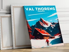 France, Val Thorens 40x50cm Stretched Travel Canvas Wall Art Print