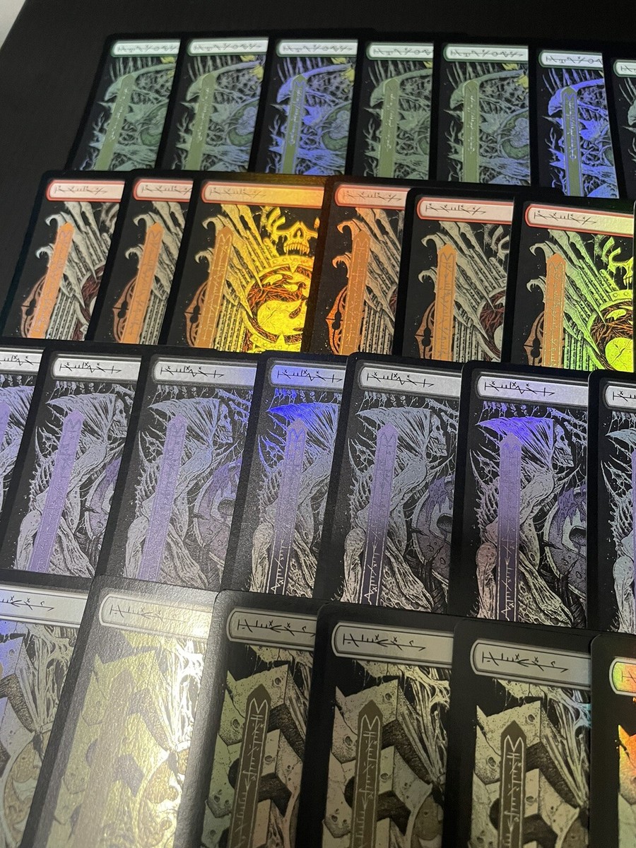 MTG Basic Lands FOIL Bulk 50 Full Art Set of 10 Each Phyrexian All