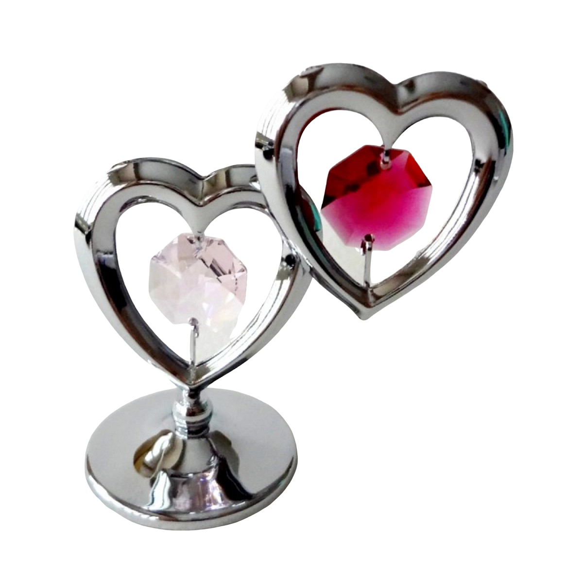 Crystocraft Twin Hearts Crystal Ornament With Swarovski Elements Gift Boxed
