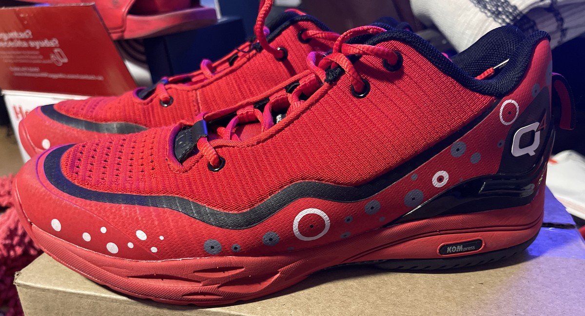 Mens Q4 Sports 495⁰ Lo Firey Red Low Top Basetball Shoes  display picture 1