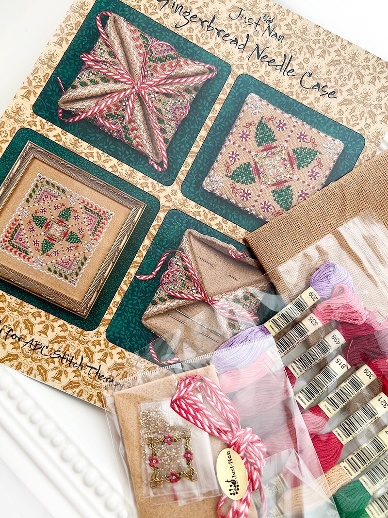 JUST NAN Gingerbread Needle Case OOP Embellishment Pack Linen Exclusive Kit